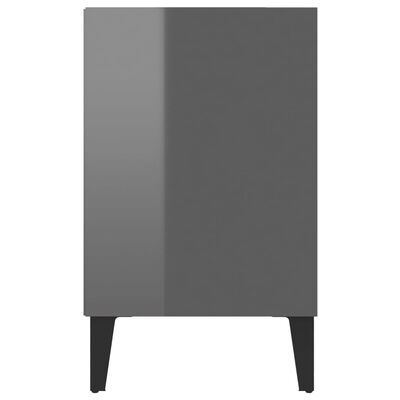 vidaXL TV omarica s kovinskimi nogami visok sijaj siva 103,5x30x50 cm