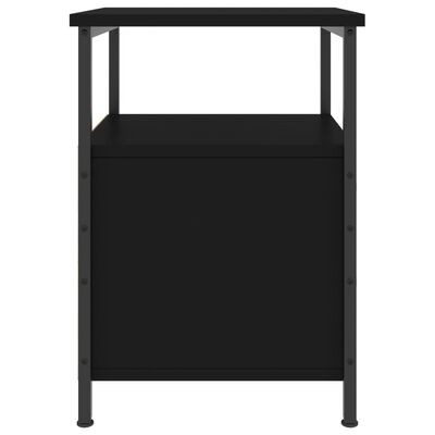 vidaXL Nočna omarica črna 34x35,5x50 cm inženirski les
