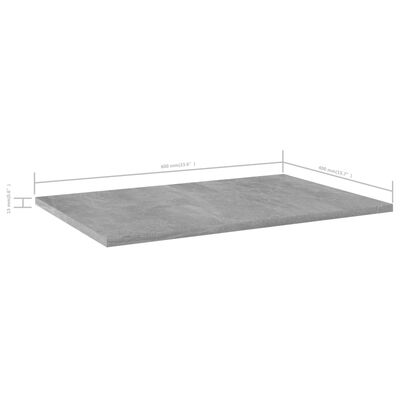 vidaXL Dodatne police za omaro 8 kosov betonsko sive 60x40x1,5 cm