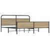vidaXL Kovinski posteljni okvir brez vzmetnice dimljen hrast 183x213cm