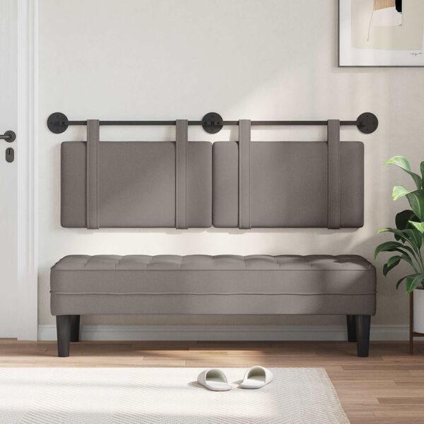 vidaXL Visoki naslon za glavo Enobarvno Taupe 150 x 55 x 5 cm blago