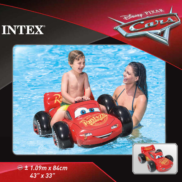 Intex Napihljiva blazina Cars rdeča 84x109x41 cm
