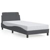 vidaXL Posteljni okvir Dover temno siv 90x200 cm žamet