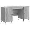 vidaXL Miza Siva Sonoma 142,5 x 50 x 75 cm Inženirski les