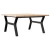 vidaXL Klubska mizica Y okvir 90x90x45,5 cm trdna borovina jeklo