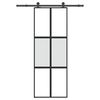 vidaXL Drsna vrata z opremo 76x205 cm kaljeno steklo in aluminij