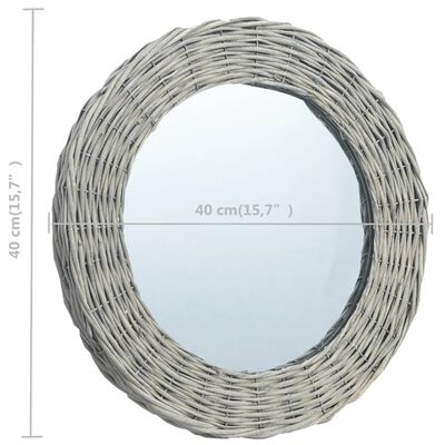 vidaXL Ogledalo 40 cm s pletenim okvirjem
