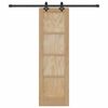 vidaXL Drsna vrata Naravna in črna 61 x 198,5 cm Masivno borovo les