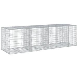 vidaXL Gabionska ko&scaron;ara s pokrovom 350x100x100 cm pocinkano železo
