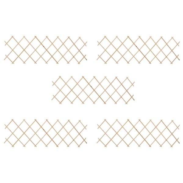 vidaXL Mrežaste ograje 5 kosov les jelke 180x60 cm