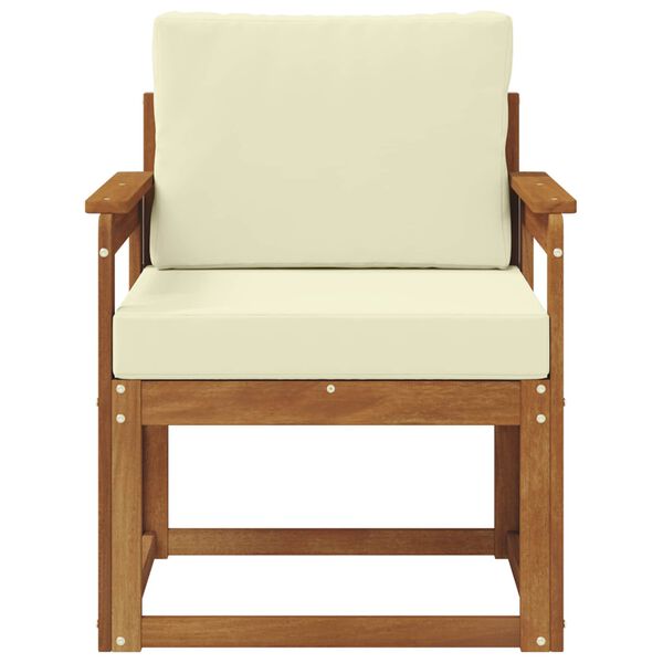 vidaXL Zunanji kavč Masivno akacijevo les in poliester Naravna