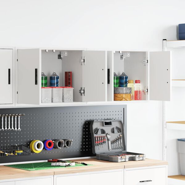 vidaXL Garažne stenske omare 2 kosa bel inženirski les