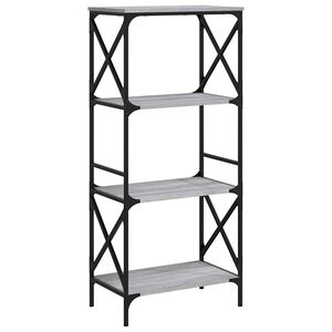 vidaXL Knjižna omara 4-nadstropna siva sonoma 59x35x132 cm inž. les