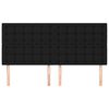 vidaXL Vzglavje postelje črno 200x5x118/128 cm blago