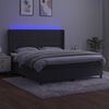 vidaXL Box spring postelja z vzmetnico LED temno siva 180x200 cm žamet