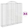 vidaXL Obokane gabion ko&scaron;are 4 kosi 200x30x180/200 cm pocinkano železo