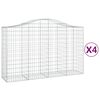 vidaXL Obokane gabion ko&scaron;are 4 kosi 200x50x120/140 cm pocinkano železo