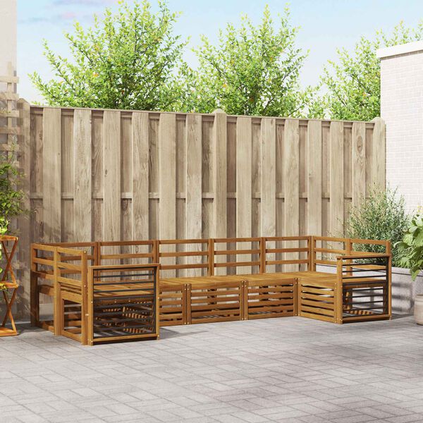 vidaXL Sedežne garniture 7 pcs Naravna Masiven les akacije