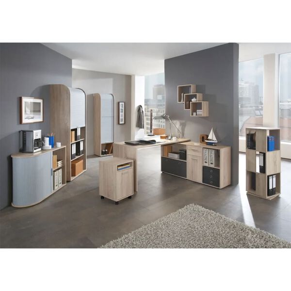 FMD Vrtljiva arhivska omara odprta 34x34x108 cm barva hrasta