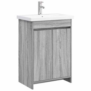 vidaXL Komplet pohi&scaron;tva za kopalnico Siva Sonoma 81 x 40 x 84,5 cm
