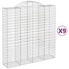 vidaXL Obokana gabion košara 9 kos 200x50x200/220 cm pocinkano železo
