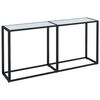 vidaXL Konzolna mizica beli marmor 160x35x75,5 cm kaljeno steklo