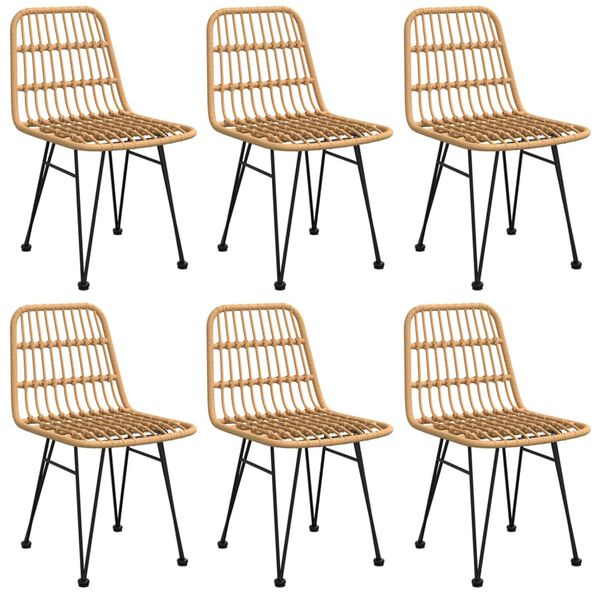 vidaXL Vrtna jedilna garnitura 7-delna poli ratan