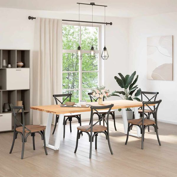 vidaXL Noge za jedilno mizo v obliki črke U, 2 kosa, bele barve, 50 x (72-73) cm, jeklo