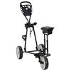 vidaXL Golf voziček s sedežem Črna in bela 100 x 60 x 130 cm elezo