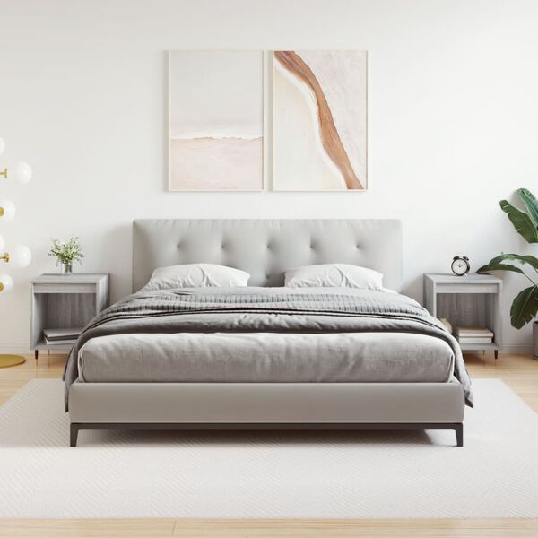 vidaXL Nočna omarica 2 kosa siva sonoma 40x35x50 cm inženirski les