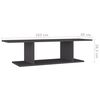 vidaXL Stenska TV omarica siva 103x30x26,5 cm