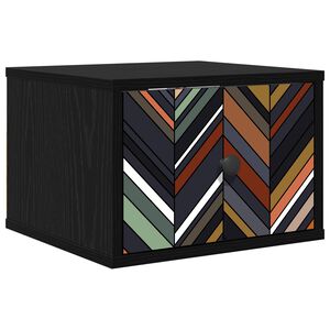 vidaXL Stenska nočna omarica OMMEN Črni hrast 36 x 33 x 25 cm
