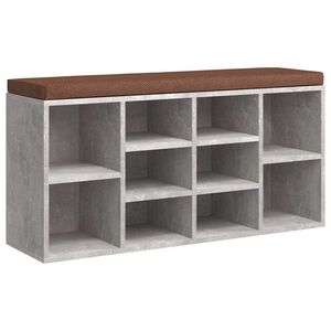vidaXL Regal za čevlje betonsko siv 103x30x48 cm inženirski les