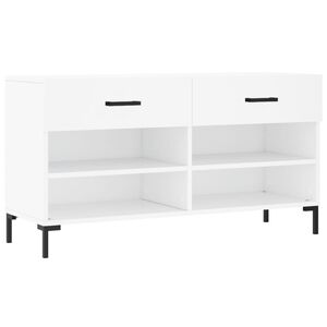 vidaXL Klop za čevlje bela 102x35x55 cm inženirski les