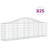 vidaXL Obokana gabionska ko&scaron;ara 25kosa 200x30x60/80cm pocinkano železo