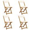 vidaXL Zunanje bistro stolice 4 pcs Kremno bela 40 x 53 x 80 cm