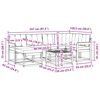 vidaXL Zunanja garnitura za sedenje z blazino 7 pcs Naravna in smetana