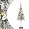 vidaXL Božično drevo med 150 LED z stojalom Bela 120 cm PE in jeklo