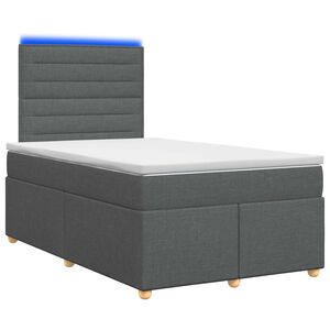 vidaXL Postelja boxspring z vzmetnico Temno siva 120 x 200 cm Blago