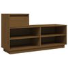 vidaXL Omarica za čevlje medeno rjava 110x34x61 cm trdna borovina