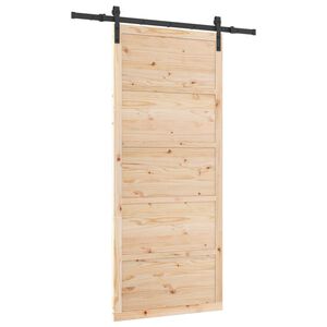 vidaXL Drsna vrata Naravna 80 x 208 cm Trdna borovina