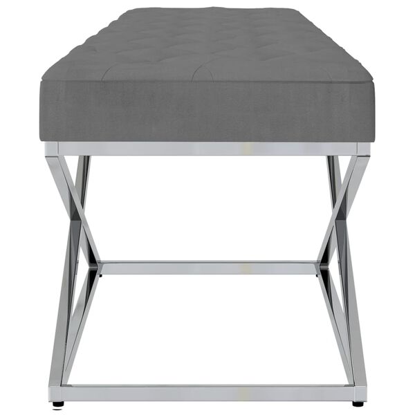 vidaXL Klop temno siv žamet in nerjaveče jeklo