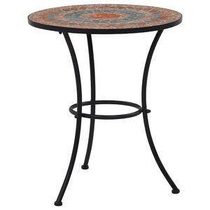 vidaXL Bistro mizica z mozaikom oranžna/siva 60 cm keramika