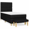 vidaXL Box spring postelja z vzmetnico črna 90x200 cm blago