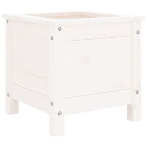 vidaXL Vrtno cvetlično korito belo 40x40x39 cm trdna borovina