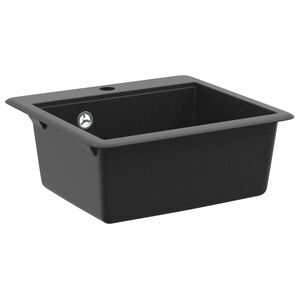 vidaXL Umivalnica 80% Kvarc in 20% Smola 470 x 440 mm Črna
