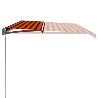 vidaXL Ročno zložljiva tenda 600x300 cm oranžna in rjava