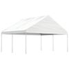 vidaXL Paviljon s streho bel 4,46x5,88x3,75 m polietilen