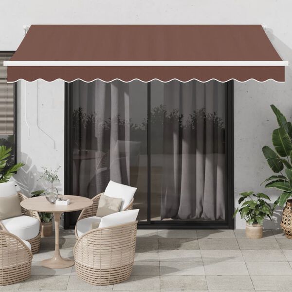 vidaXL Avtomatsko zložljiva tenda rjava 350x250 cm