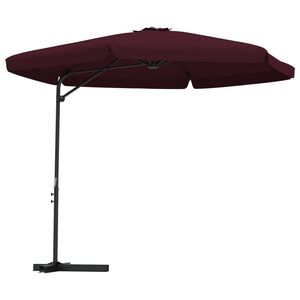 vidaXL Zunanji senčnik z jeklenim drogom 300 cm bordo rdeč